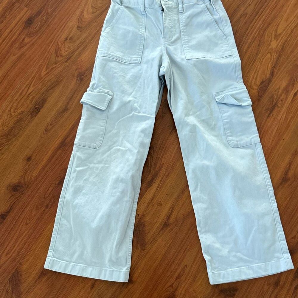 Abercrombie & Fitch light wash wide leg cargo jeans size 13/14
